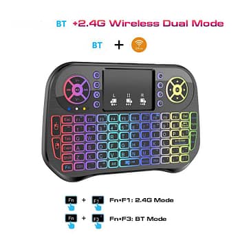 New Mini I10 Keyboard 7 Color Backlit 2.4G Wireless Air Mouse Built-in Lithium Battery Keyboard